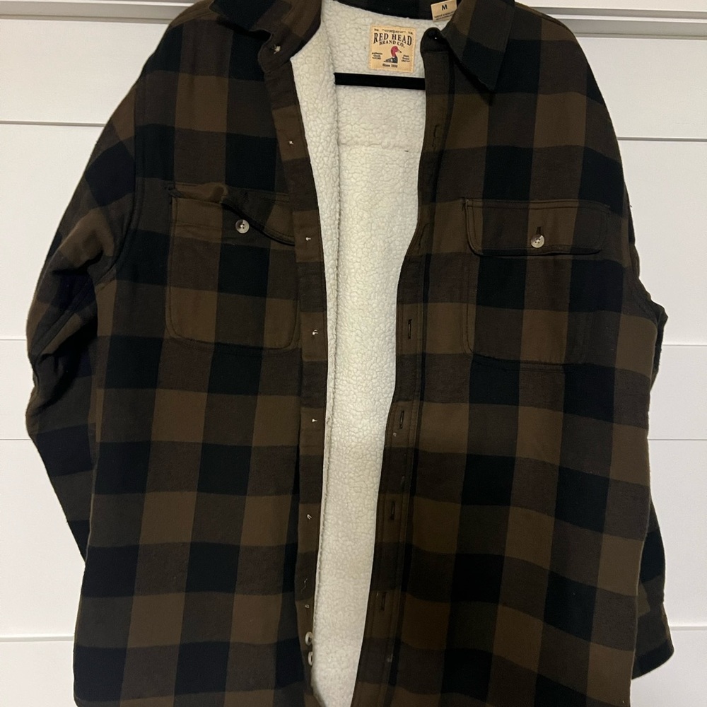 RedHead Brown and Black Checkered Shirt Jacket